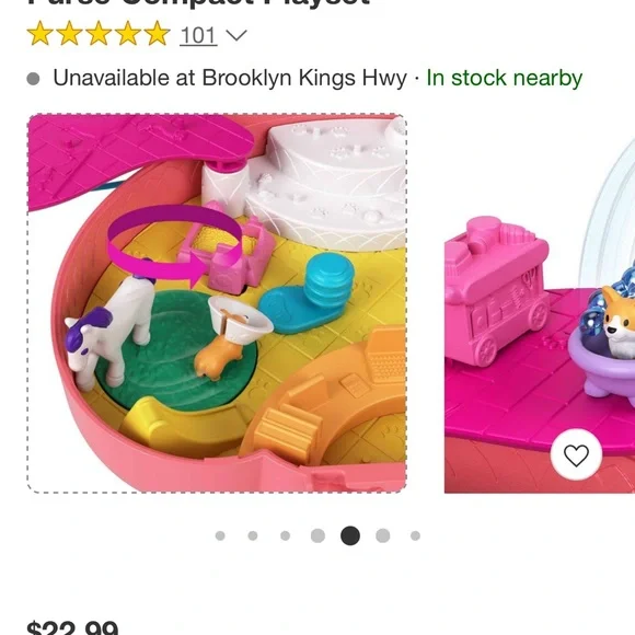 Polly Pocket Starring Shani Cuddly Cat Purse Compact Playset (cat purse only) - Picture 7 of 9